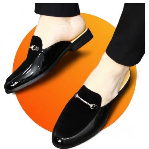 Sục Da Nam Cao Cấp - Giày Sục Nam Da Bò Vân Phối Nỉ Nhung - Giày Lười Nam Sục Đế Cao 3cm Chống Trượt Mềm Mại RUNO G5