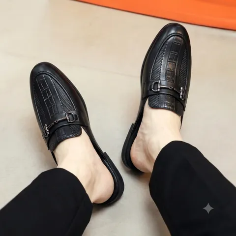 Giày Sục Nam Chụp Kỷ Yếu Tinh Tế - Giầy Sục Nam Khóa Vàng Mui Vân Cá Sấu Đế Đúc 3cm Chống Trượt Mới Cao Cấp G69