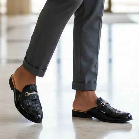 Giày Sục Nam Cao Cấp Khóa Vàng - Giày Sục Da Nam Mềm Mại Chống Trượt Đế Đúc 3cm - Giày Nam Sục Đẹp Quý Phái - RUNO G54