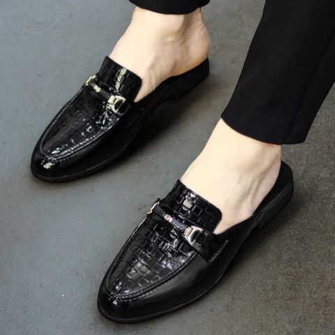 Sục Nam Cao Cấp Tận Xưởng - Giày Sục Nam Đế Cao 3cm Chống Trượt - Giày Sục Da Nam Vân Caro Nổi Bật Siêu Mềm RUNO G16