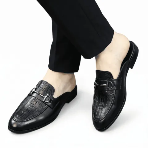 Giày Sục Nam Chụp Kỷ Yếu Tinh Tế - Giầy Sục Nam Khóa Vàng Mui Vân Cá Sấu Đế Đúc 3cm Chống Trượt Mới Cao Cấp G69