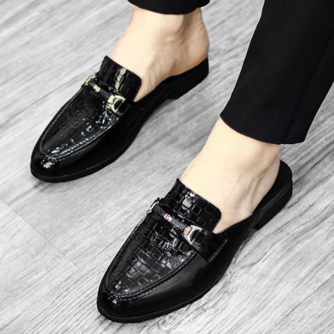 Sục Nam Cao Cấp Tận Xưởng - Giày Sục Nam Đế Cao 3cm Chống Trượt - Giày Sục Da Nam Vân Caro Nổi Bật Siêu Mềm RUNO G16