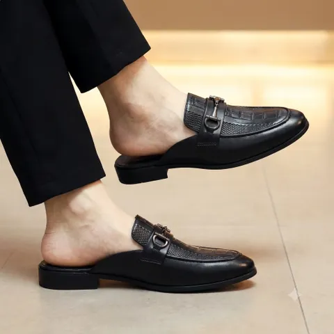 Giày Sục Nam Chụp Kỷ Yếu Tinh Tế - Giầy Sục Nam Khóa Vàng Mui Vân Cá Sấu Đế Đúc 3cm Chống Trượt Mới Cao Cấp G69