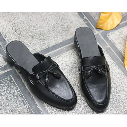 Sục Nam Cao Cấp Thắt Nơ Chuông - Giày Sục Nam Mềm Mại Chống Trượt Đế Đúc - Giày Lười Sục Nam Da Trơn Đẹp RUNO G43