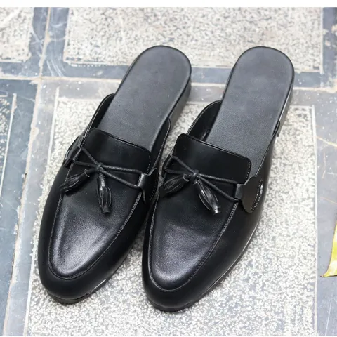 Sục Nam Cao Cấp Thắt Nơ Chuông - Giày Sục Nam Mềm Mại Chống Trượt Đế Đúc - Giày Lười Sục Nam Da Trơn Đẹp RUNO G43
