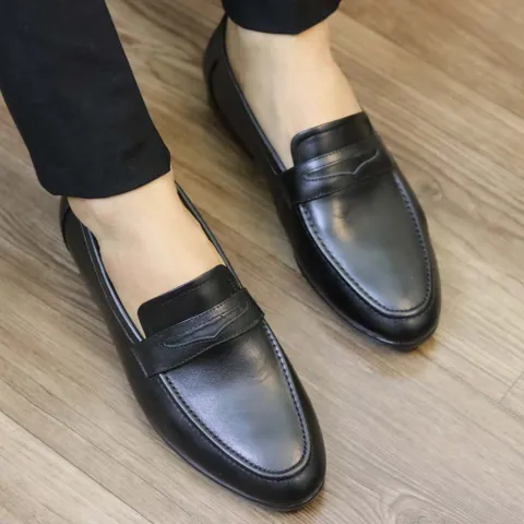 Giày Loafer Nam Da Trơn Classic Giày Âu Nam Không Dây Lịch Lãm Giày Tây Nam Công Sở Đế Khâu RUNO G15