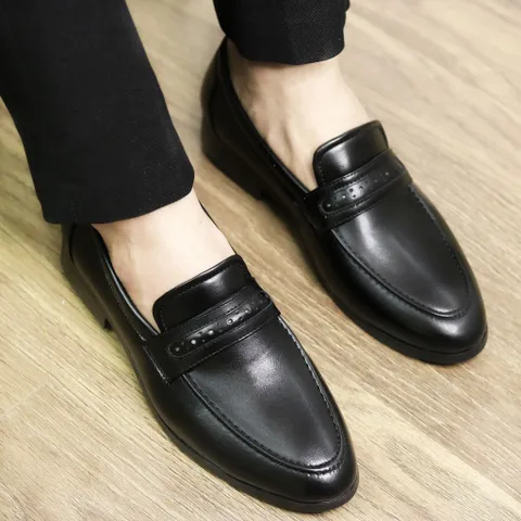 Giày Âu Nam Không Dây Da Mềm Cao Cấp Giày Tây Nam Công Sở Trẻ Trung Đế Khâu Chắc Chắn RUNO G14