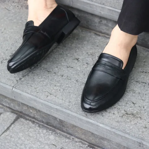 Giày Loafer Nam Da Trơn Classic Giày Âu Nam Không Dây Lịch Lãm Giày Tây Nam Công Sở Đế Khâu RUNO G15