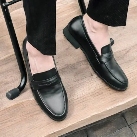 Giày Loafer Nam Da Trơn Classic Giày Âu Nam Không Dây Lịch Lãm Giày Tây Nam Công Sở Đế Khâu RUNO G15