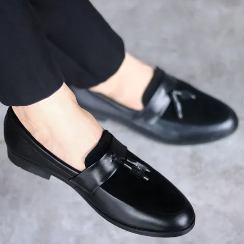 Giày Tây Đen Nam Đế Khâu Chắc Chắn Giày Âu Nam Cao Cấp Giá Tại Xưởng Giày Tây Nam Công Sở Da Mờ Phối Nhung RUNO G4