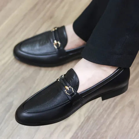 Giày Tây Nam Họa Tiết Vân Đà Điểu Dập Nổi Đẹp Giày Âu Nam Chụp Kỷ Yếu Loafer Lịch Lãm Công Sở Đế Mềm Khâu Bền RUNO G28