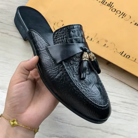 Giày Xục Nam Cao Cấp Có Chuông - Giày Sục Nam Đế Cao Chống Trượt Siêu Mềm - Sục Lười Nam Mẫu Vân Cá Sấu Đẹp RUNO G39