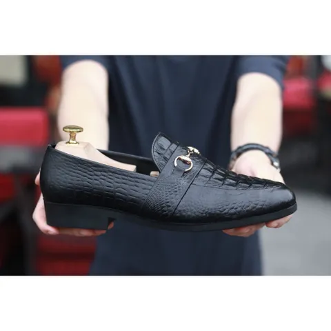 Giày Lười Nam Da Trơn Loafer Đen Lịch Lãm Giày Âu Nam Chụp Kỷ Yếu Công Sở Không Dây Đế Khâu Siêu Bền Đẹp Rẻ RUNO G22