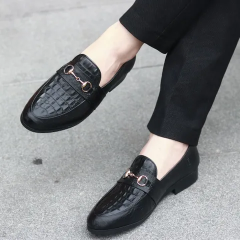 Giày Lười Nam Da Trơn Loafer Đen Lịch Lãm Giày Âu Nam Chụp Kỷ Yếu Công Sở Không Dây Đế Khâu Siêu Bền Đẹp Rẻ RUNO G22