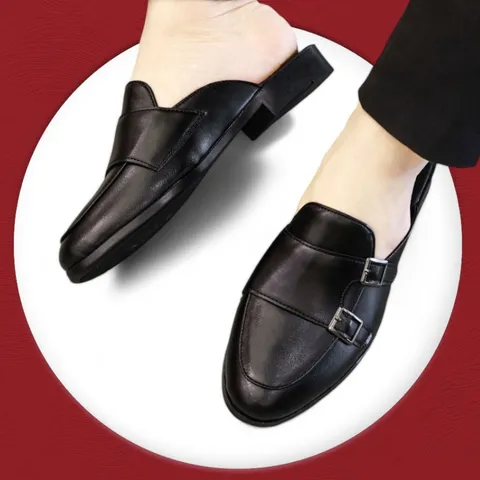 Giày Sục Nam Monkstrap Khóa Cài - Sục Da PU Cao Cấp Đế Đúc 3cm Chống Trượt - Giày Xục Nam Mềm Mại Đẹp RUNO G36