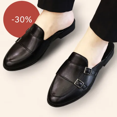 Giày Sục Nam Monkstrap Khóa Cài - Sục Da PU Cao Cấp Đế Đúc 3cm Chống Trượt - Giày Xục Nam Mềm Mại Đẹp RUNO G36