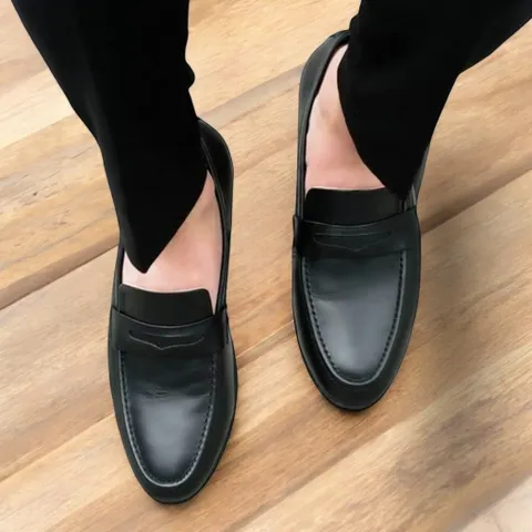 Giày Loafer Nam Da Trơn Công Sở Giày Âu Nam Không Dây Lịch Lãm Giày Tây Nam Công Sở Đế Khâu Chụp Kỷ Yếu Mới RUNO G15