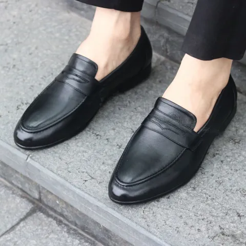 Giày Loafer Nam Da Trơn Công Sở Giày Âu Nam Không Dây Lịch Lãm Giày Tây Nam Công Sở Đế Khâu Chụp Kỷ Yếu Mới RUNO G15