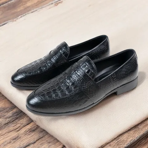 Giày Đế Cao Nam 3cm Vân Cá Sấu Quyền Lực Giày Âu Nam Chụp Kỷ Yếu Lịch Lãm Công Sở Đế Khâu Siêu Bền Đẹp Rẻ Mới RUNO G21