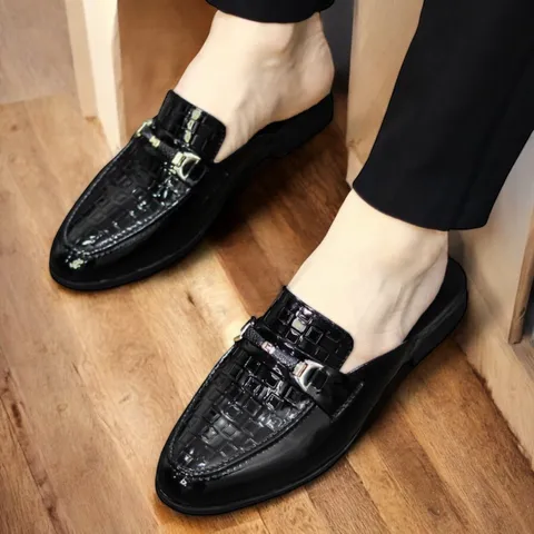 Sục Da Nam Cao Cấp Dập Vân - Giày Lười Sục Nam Đế Đúc 3cm Chống Trượt - Giày Sục Nam Mềm Dễ Xỏ Chân Đẹp RUNO G16