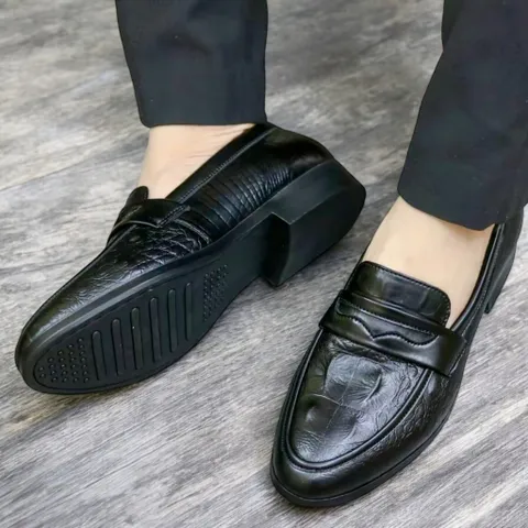Giày Đế Cao Nam 3cm Vân Cá Sấu Mạnh Mẽ Giày Âu Nam Không Dây Lịch Lãm Giày Tây Nam Công Sở Đế Khâu Bền Đẹp RUNO G10