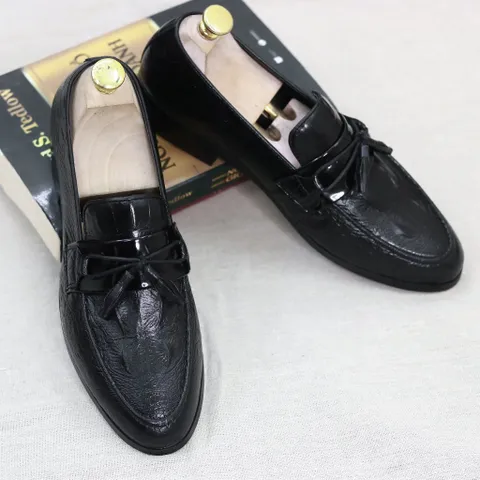 Giày Nam Đẹp Giá Tại Xưởng Vân Cá Sấu Giày Âu Nam Tassel Lịch Lãm Giày Tây Nam Công Sở Đế Khâu RUNO G13