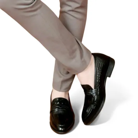 Giày Loafer Nam Dập Vân Cá Sấu Sang Trọng Giày Âu Nam Không Dây Lịch Lãm Giày Tây Nam Công Sở Đế Khâu Chắc RUNO G10