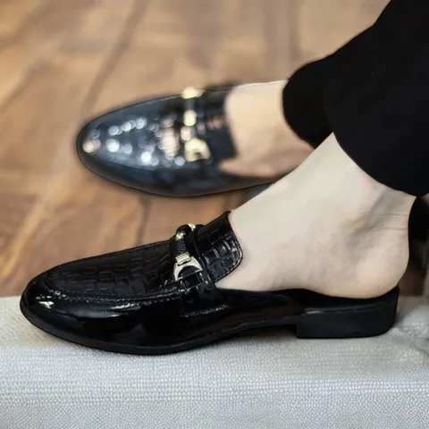 Giày Xục Nam Cao Cấp Mẫu Caro - Giày Sục Nam Đế Cao 3cm Chống Trượt Siêu Mềm - Sục Lười Nam Da PU Mẫu Đẹp RUNO G16