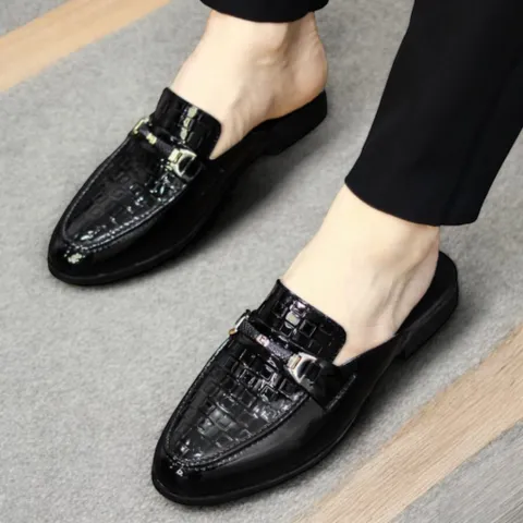 Giày Xục Nam Cao Cấp Mẫu Caro - Giày Sục Nam Đế Cao 3cm Chống Trượt Siêu Mềm - Sục Lười Nam Da PU Mẫu Đẹp RUNO G16