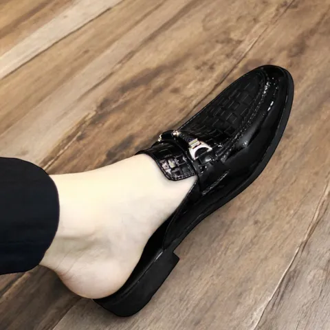 Giày Xục Nam Cao Cấp Mẫu Caro - Giày Sục Nam Đế Cao 3cm Chống Trượt Siêu Mềm - Sục Lười Nam Da PU Mẫu Đẹp RUNO G16