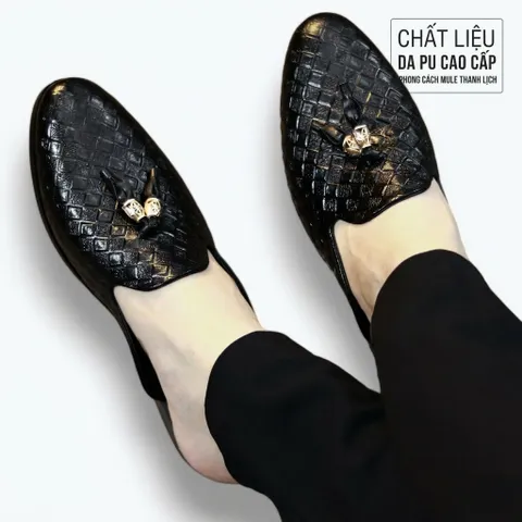Giày Sục Nam Cao Cấp Da PU Nhập Khẩu - Giầy Sục Nam Đế Cao Đúc Chống Trượt Chụp Kỉ Yếu Thời Trang Sang Trọng RUNO G2