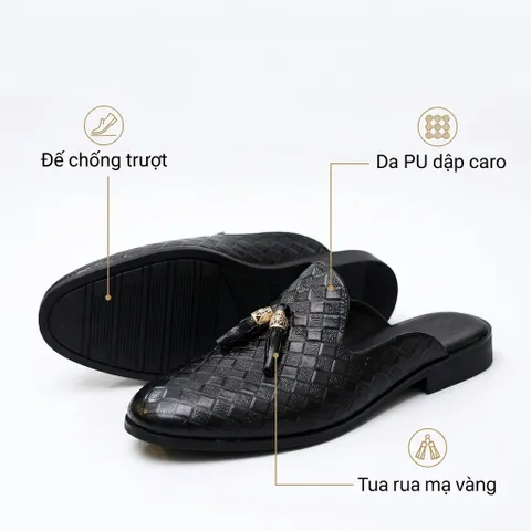 Giày Sục Nam Cao Cấp Da PU Nhập Khẩu - Giầy Sục Nam Đế Cao Đúc Chống Trượt Chụp Kỉ Yếu Thời Trang Sang Trọng RUNO G2