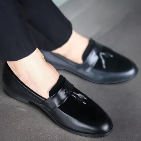 Giày Âu Nam Đi Làm Đẹp Đế Khâu Siêu Bền Tăng Chiều Cao 3cm Giày Tây Nam Công Sở Da Mờ Phối Nhung Trẻ Trung Rẻ RUNO G4