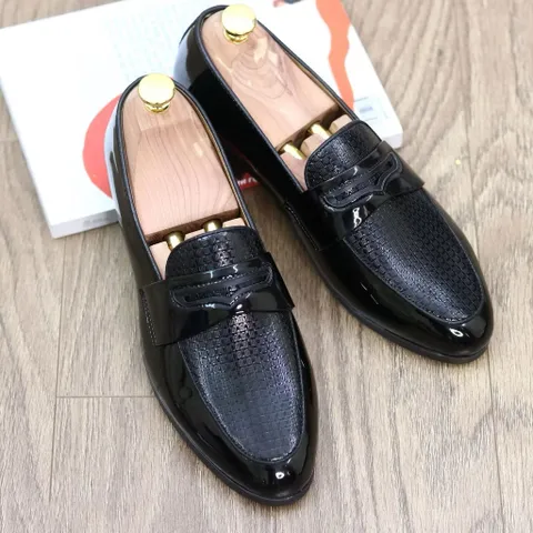 Giày lười nam công sở cao cấp RUNO G23 - Giày tây đen da PU bóng, đế cao su mềm, phong cách trẻ trung cho chàng trai hiện đại