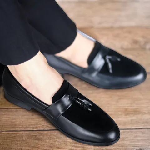 Giày Lười Nam Công Sở Da Mờ Phối Nhung Trẻ Trung Lịch Lãm Giày Cưới Chú Rể Đế Khâu Chắc Chắn Giày Âu Nam Đẹp RUNO G4