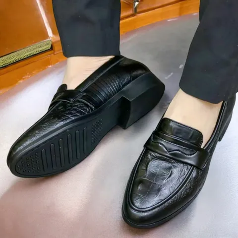 Giày Tây Nam Công Sở Vân Cá Sấu Đẳng Cấp Giày Âu Nam Không Dây Đế Khâu Siêu Bền Lịch Lãm Giày Nam Đẹp Rẻ RUNO G10