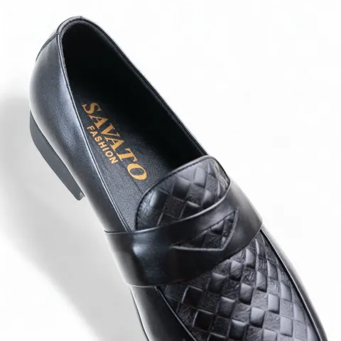 Giày Âu Nam Loafer Vân Caro Đen Cao Cấp Giày Tây Nam Chụp Kỷ Yếu Da Mềm Êm Chân Công Sở Đế Khâu Bền Đẹp Rẻ RUNO G24