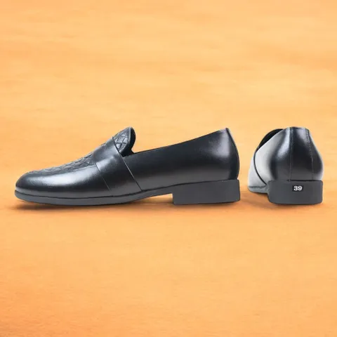 Giày Âu Nam Loafer Vân Caro Đen Cao Cấp Giày Tây Nam Chụp Kỷ Yếu Da Mềm Êm Chân Công Sở Đế Khâu Bền Đẹp Rẻ RUNO G24