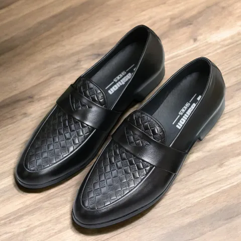 Giày Tây Nam Vân Caro Dập Nổi Đẹp Giày Âu Nam Chụp Kỷ Yếu Loafer Lịch Lãm Công Sở Đế Khâu Chắc Chắn Bền Đẹp RUNO G24