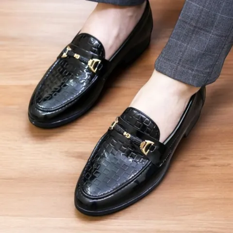 Giày Âu Nam Công Sở Loafer Đen Bóng Giày Tây Nam Trẻ Trung Giày Nam Giá Rẻ Tại Xưởng Khâu Đế Bền Đẹp RUNO G35