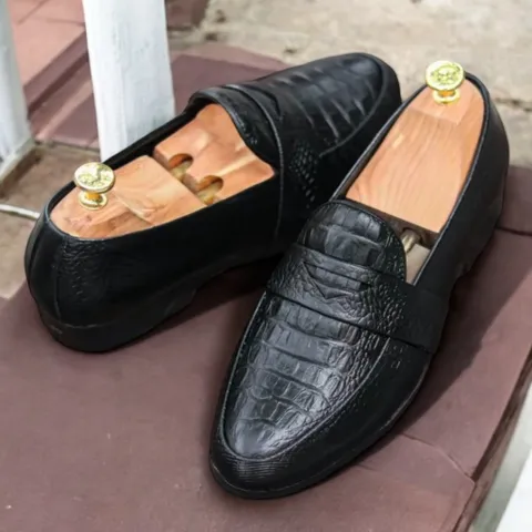 Giày Thời Trang Nam Vân Cá Sấu Tối Giản Giày Âu Nam Slip-on Chụp Kỷ Yếu Lịch Lãm Công Sở Đế Khâu Bền Đẹp Giá Rẻ RUNO G21