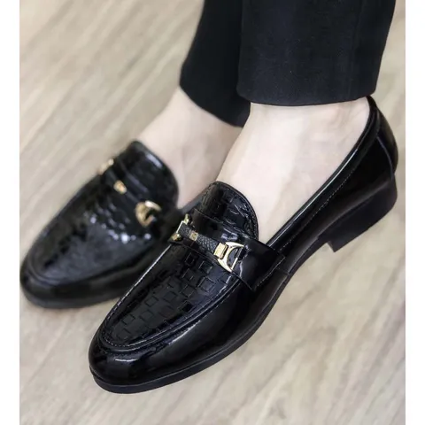 Giày Lười Nam Loafer Da PU Bóng Giày Tây Nam Trẻ Trung Giày Nam Đẹp Công Sở Khâu Đế Bền Rẻ Giay Nam Mới RUNO G35