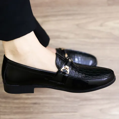 Giày Lười Nam Loafer Da PU Bóng Giày Tây Nam Trẻ Trung Giày Nam Đẹp Công Sở Khâu Đế Bền Rẻ Giay Nam Mới RUNO G35