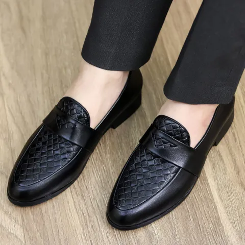 Giày Moca Nam Vân Caro Trẻ Trung Mới Giày Âu Nam Chụp Kỷ Yếu Lịch Lãm Công Sở Loafer Đế Khâu Bền Rẻ Đẹp Mới RUNO G24