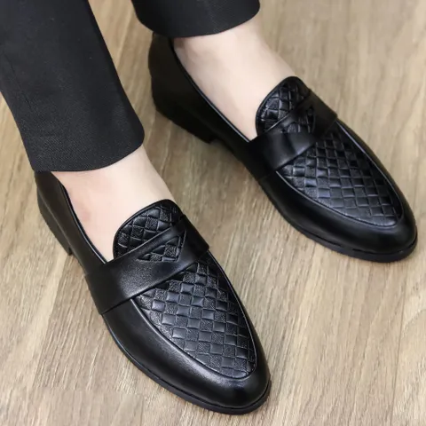 Giày Moca Nam Vân Caro Trẻ Trung Mới Giày Âu Nam Chụp Kỷ Yếu Lịch Lãm Công Sở Loafer Đế Khâu Bền Rẻ Đẹp Mới RUNO G24