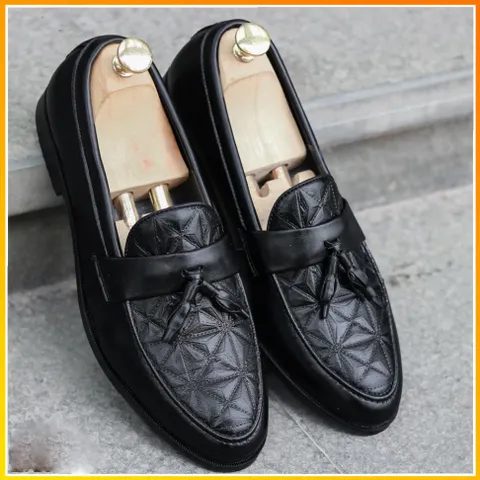Giày Lười Nam Tassel Loafer Vân 3D Độc Đáo Giày Tây Nam Công Sở Không Dây Lịch Lãm Giày Âu Nam Đế Khâu Bền Rẻ RUNO G8
