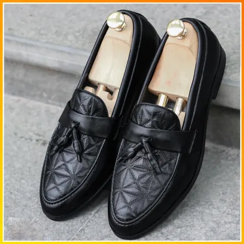 Giày Lười Nam Tassel Loafer Vân 3D Độc Đáo Giày Tây Nam Công Sở Không Dây Lịch Lãm Giày Âu Nam Đế Khâu Bền Rẻ RUNO G8