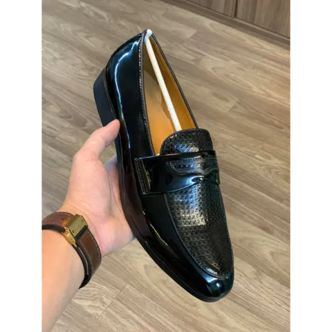 Giày Lười Nam Da Bóng Phối Đai Băng Loafer Sang Trọng Giày Âu Nam Chụp Kỷ Yếu Công Sở Không Dây Đế Khâu Bền Rẻ RUNO G23