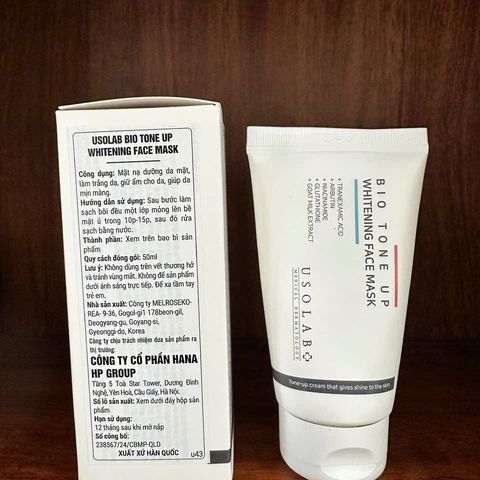 Kem Ủ Trắng Da Mặt Usolab Bio Tone Up Whitening Face Mask 50ml ]hàng nhập khẩu]