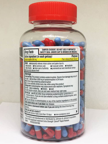 Viên nang mềm Kirkland Signature Extra Strength Acetaminophen giải phóng nhanh 500mg, 400 viên.